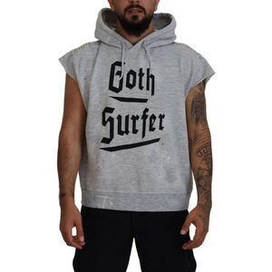 Dsquared² Light Gray Cotton Short Sleeves Hooded Men's T-shirt